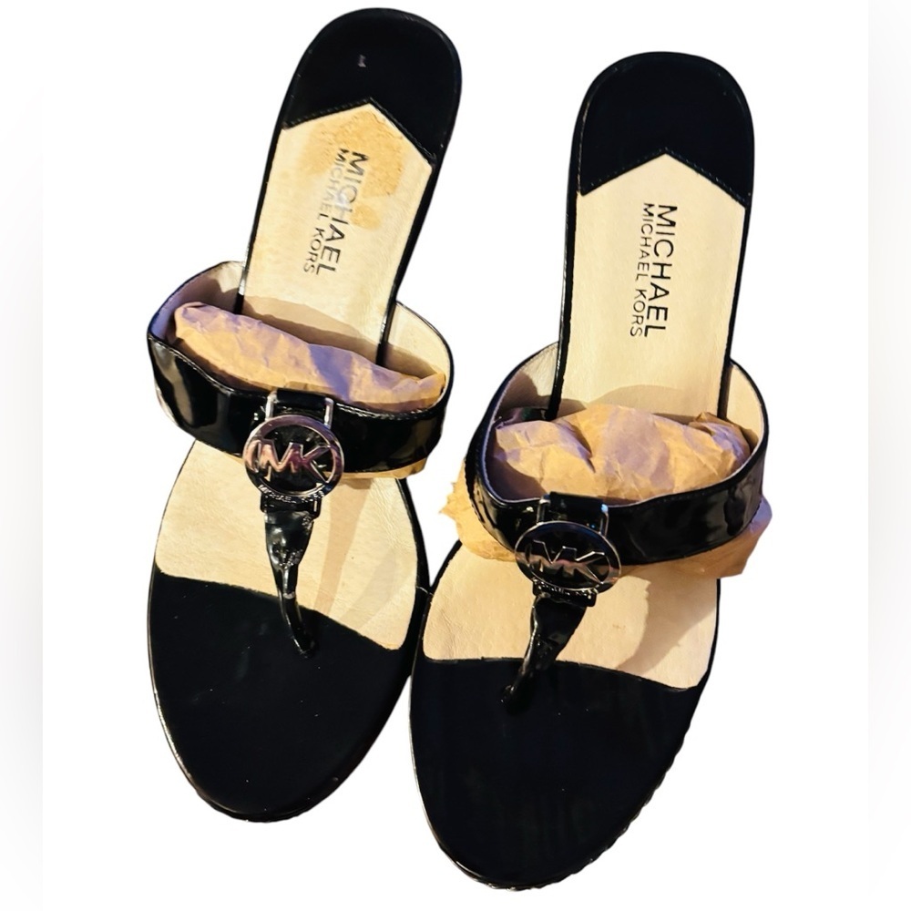 Michael Kors Black  Palm Beach Wedge Shoes - Picture 4 of 6